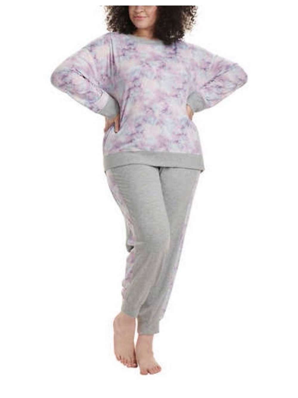 Splendid Women's PLUS Ultra Soft PJ Floral Print 2-Piece Sllepwear Lounge Pajama